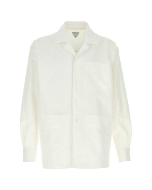 Bottega Veneta White Regular Solid Shirt for men