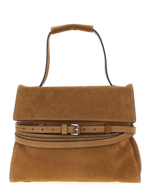 Moschino Brown 'Tie Me' Shoulder Bag