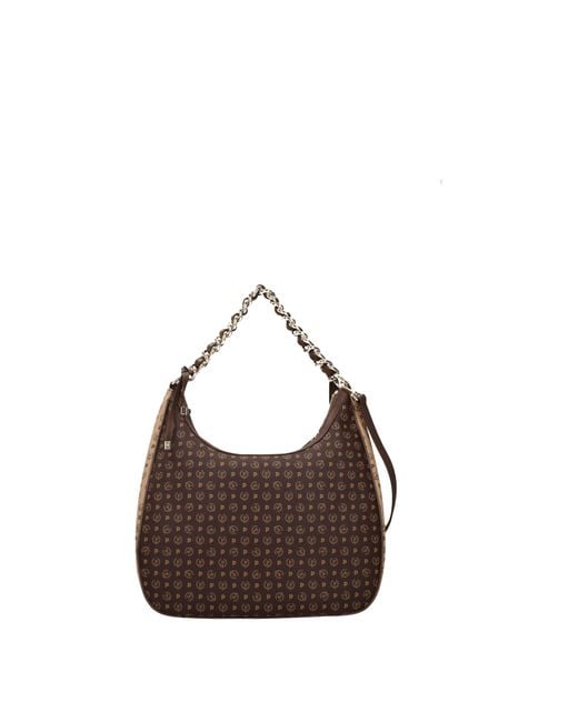 Pollini Brown Shoulder Bags Pvc/Cream
