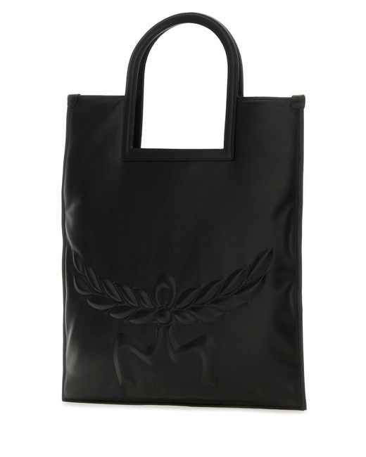 MCM Black Aren Leather Tote