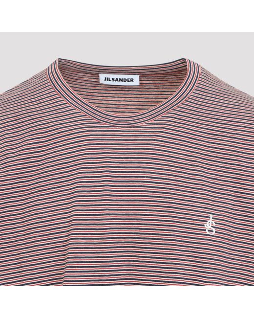 Jil Sander Purple Striped Long Sleeve T Shirt