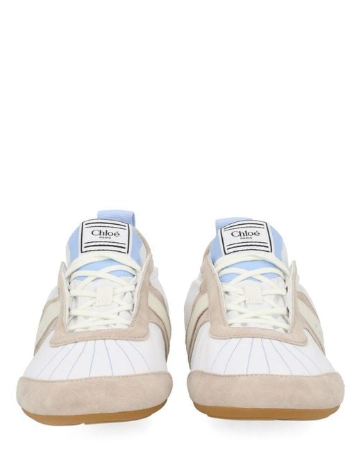Chloé White Multi Color Logo Sneakers
