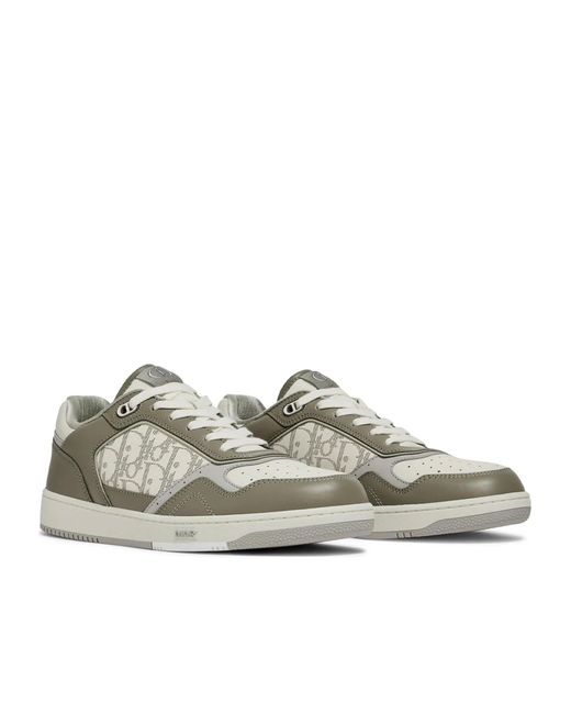 Dior Gray Oblique Leather Sneakers for men