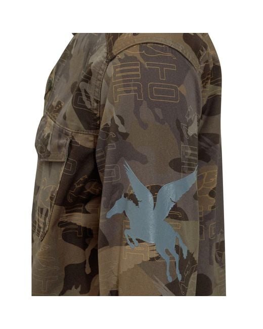 Etro Camouflage Baumwollhemd in Brown für Herren