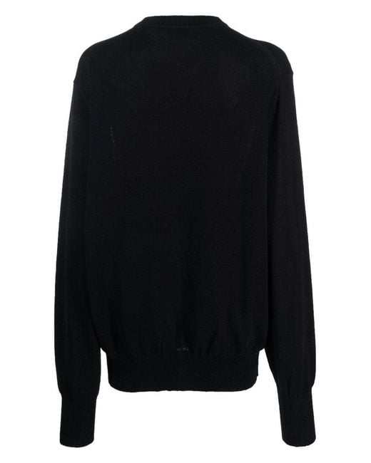 Studio Nicholson Black Oversized Crew Neck