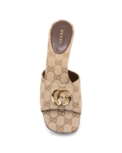Gucci Natural Heeled Mules