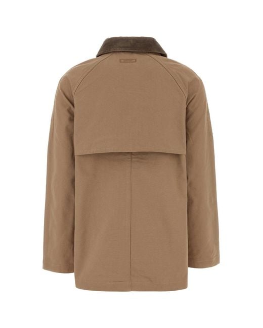 Calvin Klein Brown Cotton Short Mac Coat