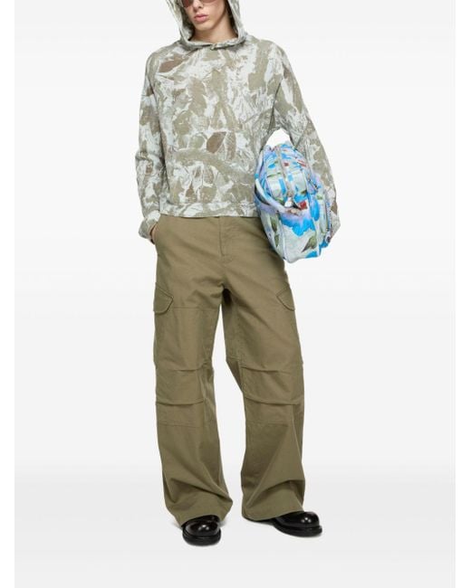 Acne Green Utility-Inspired Straight Pants With Flap Pockets for men