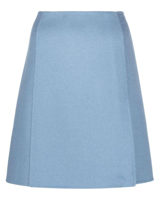 P.A.R.O.S.H. Blue High-Waist Wool Skirt