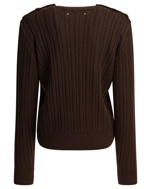 Golden Goose Deluxe Brand Brown Cable-Knit Sweater