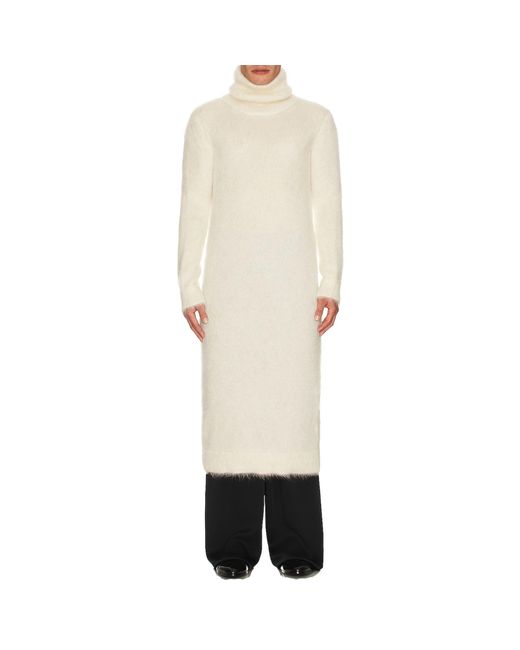 Saint Laurent White Extra Long Mohair Sweater for men