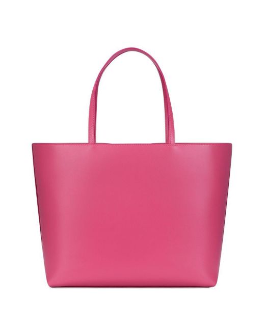 Dolce & Gabbana Pink Mittelgroßer Shopper Aus Kalbsleder Mit Logo