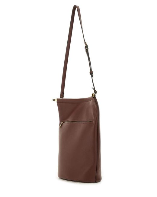 Tod's Brown Small Leather Bucket Bag