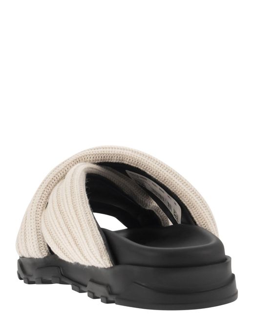 Fabiana Filippi White Sandal With Merino Wool Bands