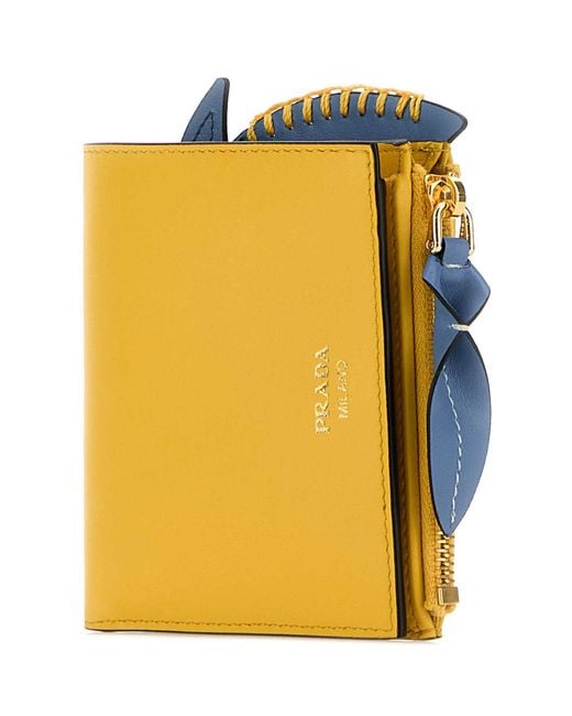 Prada Yellow Leather Wallet