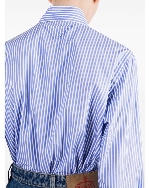 Prada Blue Shirt With Crystals Embellishments