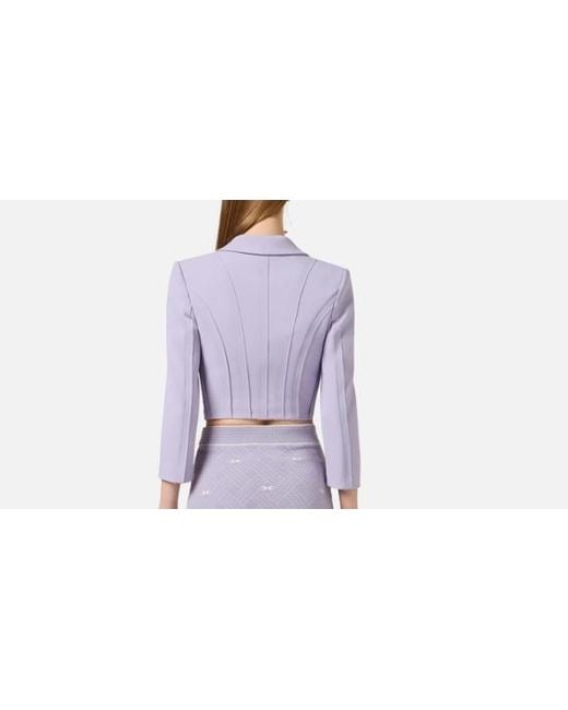 Elisabetta Franchi Purple Raw Cut Jacket