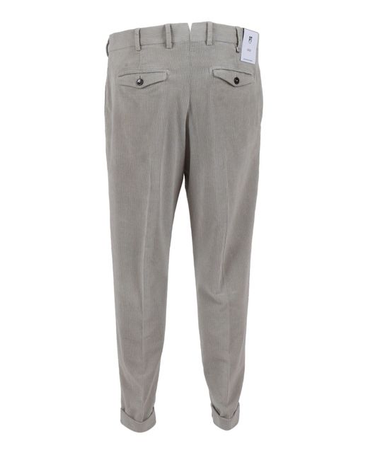 PT01 Gray Rebel 1 Pleat, Diagonal Pockets, Flap Back Pockets