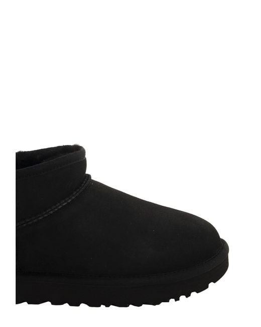 Ugg Black Classic Ultra Mini Sheepell Stiefel