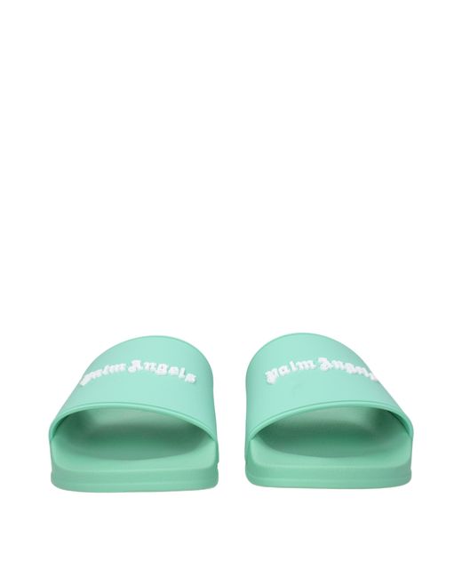 Palm Angels Green Slippers And Hooves Rubber/Light for men