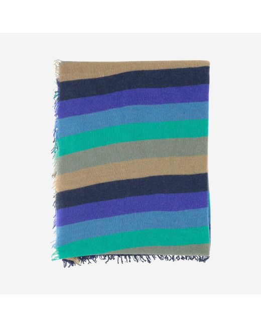 Faliero Sarti Strippy Cashmere Schal in Blue für Herren