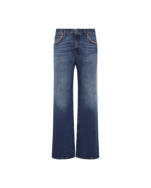 Etro Blue Straight Denim Jeans for men