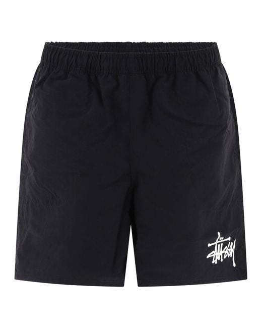 Stussy Black "Water" Swim Shorts for men