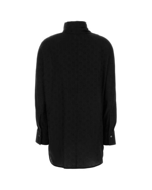 Ferragamo Black Salvatore Silk Shirt