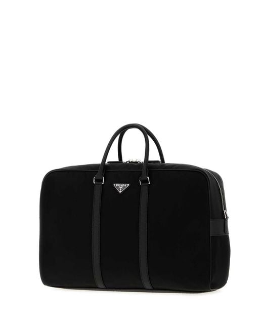 Prada Black Re-Nylon Travel Bag for men