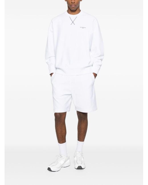 Givenchy White Logo Cotton Hoodie for men