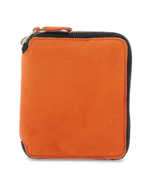 Comme des Garçons Comme des Garcons Brieftasche gewaschener Leder Reißverschluss um Brieftasche in Orange für Herren