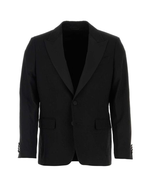 Etro Black Stretch Wool Blazer for men
