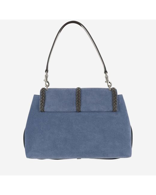 Chloé Blue Grained Calfskin Penelope Shoulder Bag