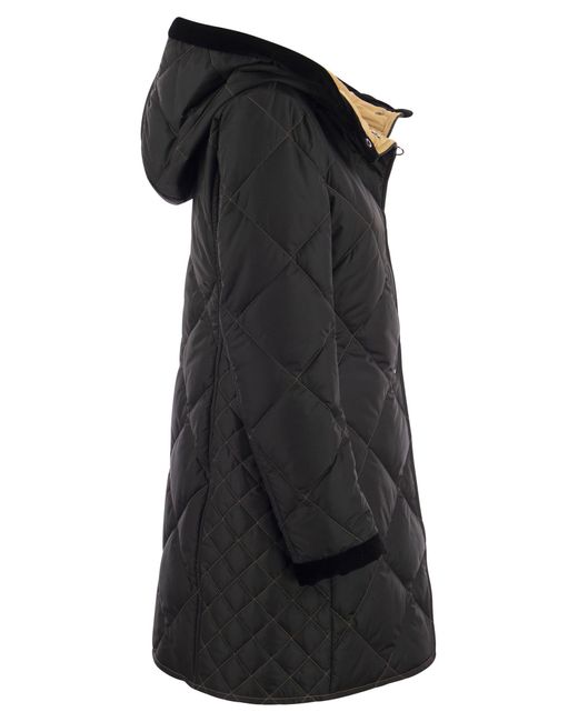 Fay Black Virginia Quilted Coat With Hood