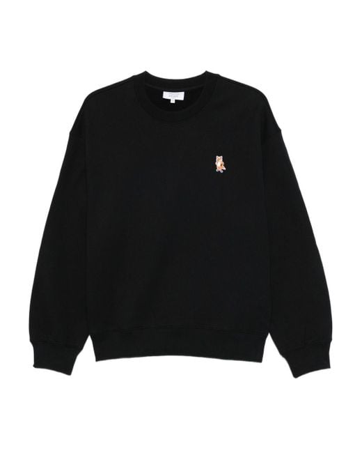 Maison Kitsuné Wide Leg Broek in het Black