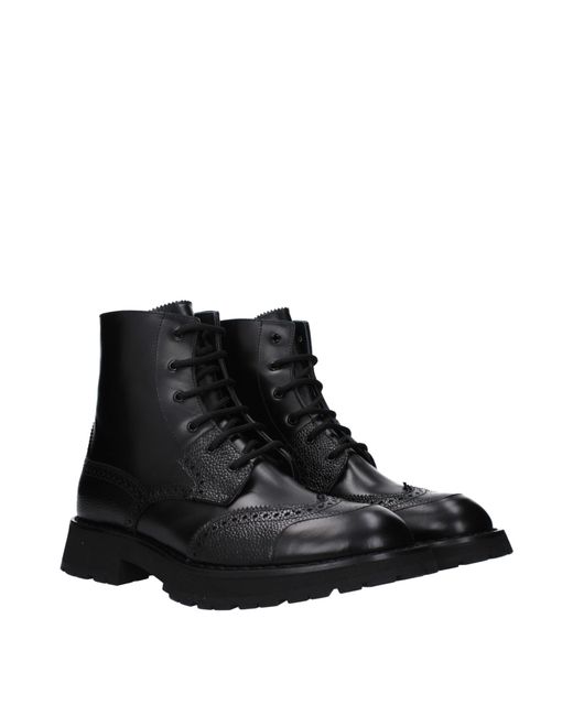McQueen Black Stivaletti Uomo Pelle Nero for men