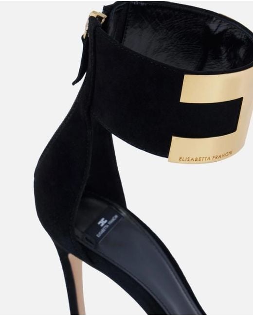 Elisabetta Franchi Black Suede Sandals