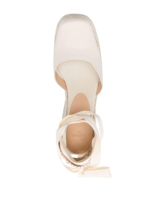 Castaner Natural Tina Wedge Espadrille In Ivory Canvas