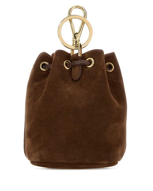 Prada Brown Chocolate Suede Pouch
