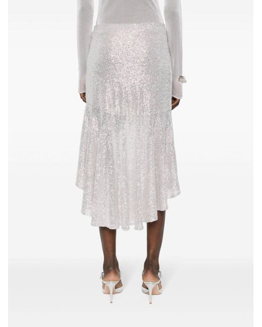 IRO White Asymmetrischer Rock Mit Pailletten