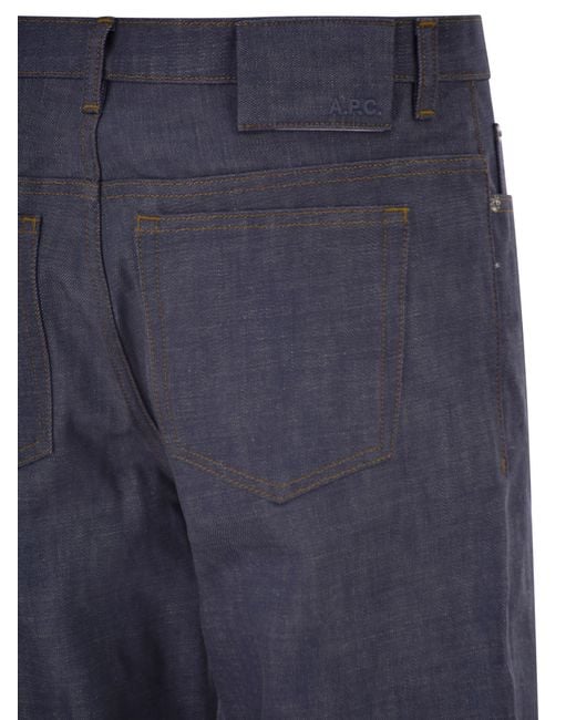 A.P.C. Blue Cotton Denim Flared-Leg Jeans