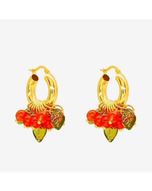 Annele Metallic Lingonberry Beret Earrings