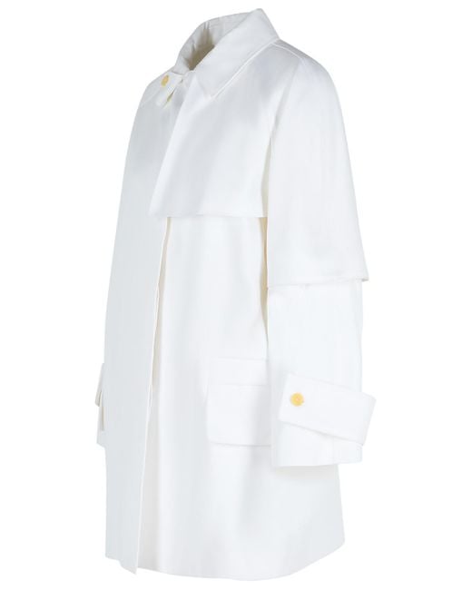 Max Mara White Baba' Cotton Raincoat
