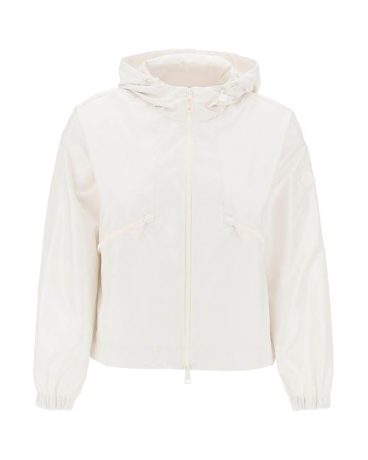 Moncler Satin Canvas Marmace Jacket in het White