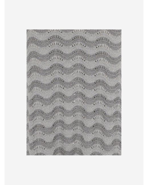 COLOUR MARKET® Gray Farbmarkt Viskose -Mischkleid mit welligem Muster