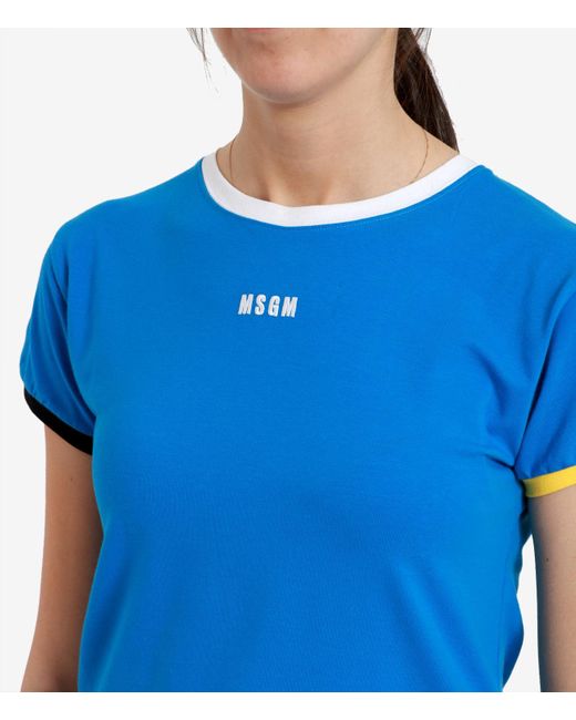 MSGM Blue T Shirts And Polos