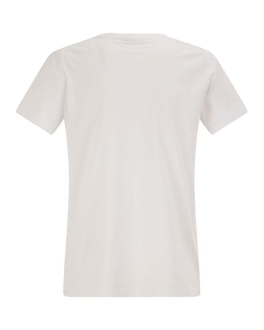 Max Mara White Papaia Cotton Jersey T Shirt