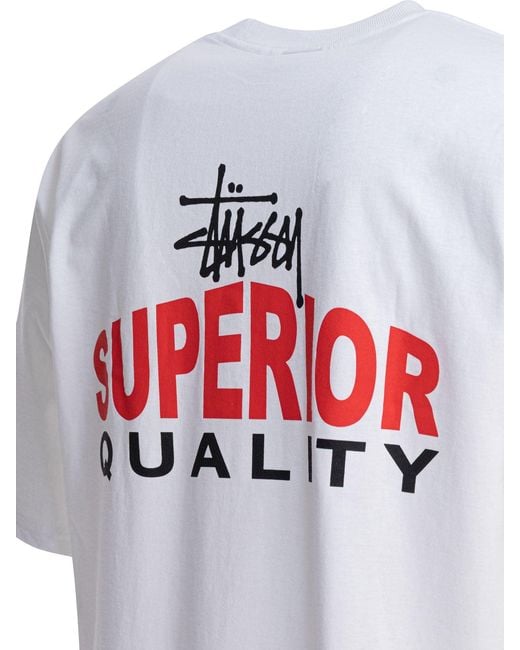 Camiseta de Calidad Superior Stussy de hombre de color White