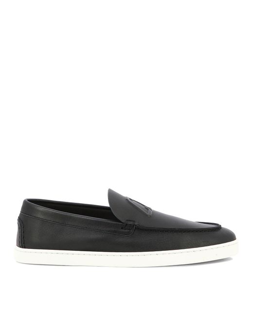Christian Louboutin Black Varsiboat Leather Loafers for men