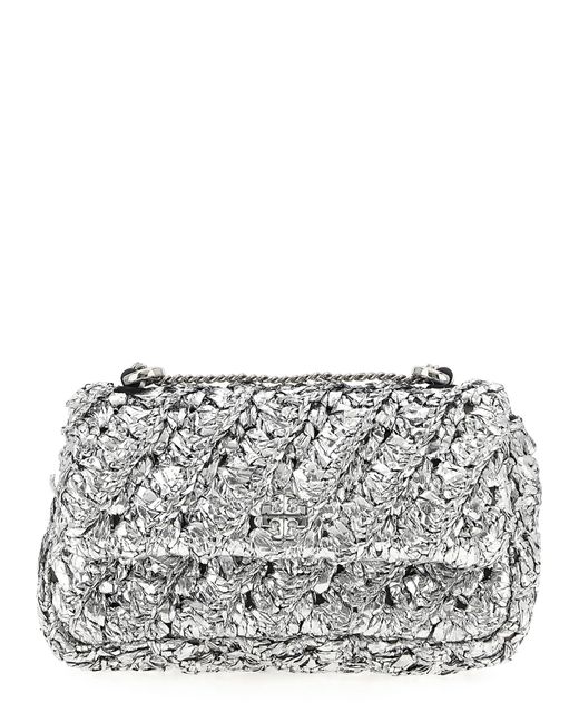 'Kira' Mini Shoulder Bags Tory Burch de color Gray